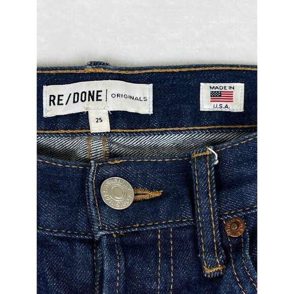 Re/Done Jeans Womens Size 25 Originals Denim Straight Skinny Raw Hem USA - Picture 3 of 12